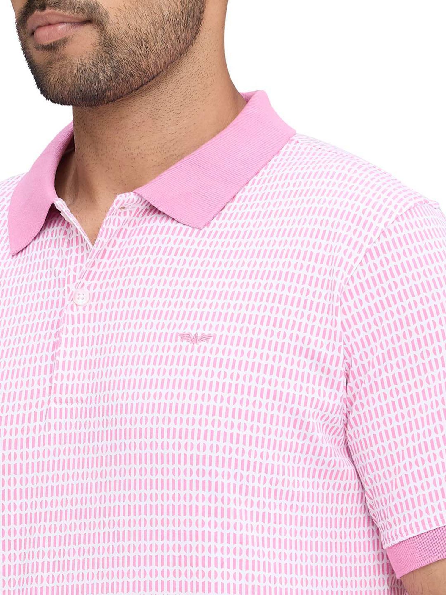 Park Avenue Violet Slim Fit Printed Polo T-Shirt