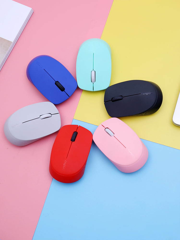 Rapoo T100  Ergonomic Design,  Wireless 3 Modes(Bluetooth4.0and 3.0, 2.4GHz Wireless) Connection 1300DPI Silent Mouse  For Office And Game - Green