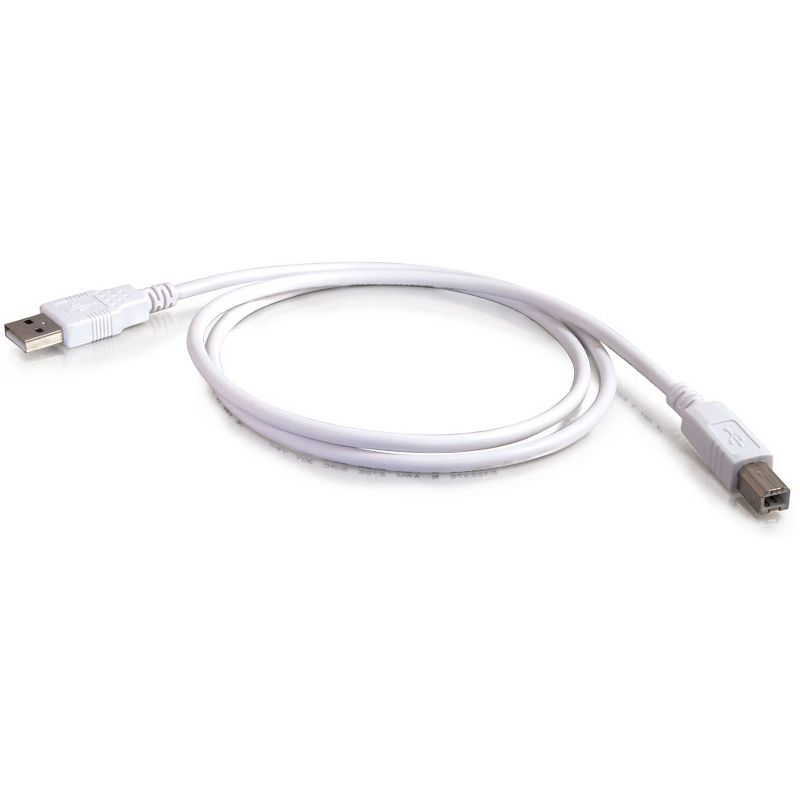 C2G 2m USB A to B Cable - Printer Cable - USB Cable - USB 2.0 - 6ft White - Type A Male - Type B Male - 6ft - White