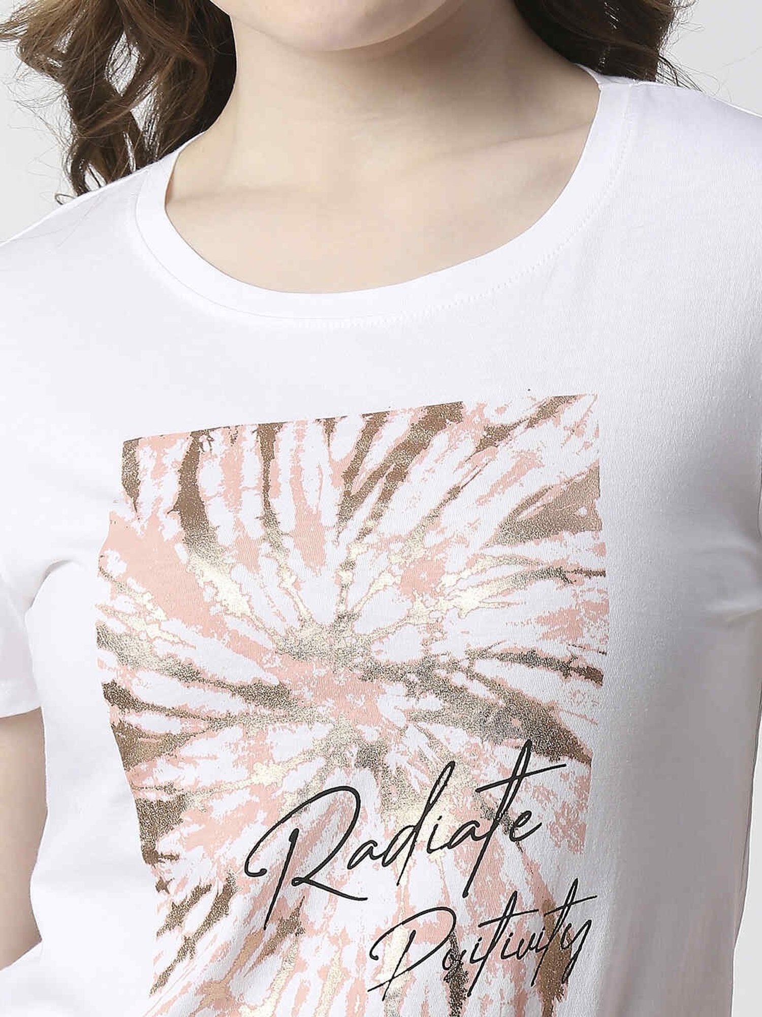 Pepe Jeans White Cotton Printed T-Shirt