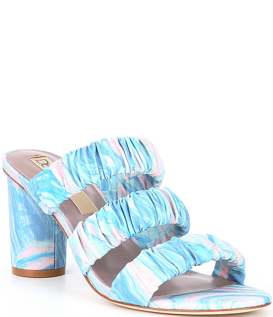 Deltan Colette Printed Three Band Dress Mules