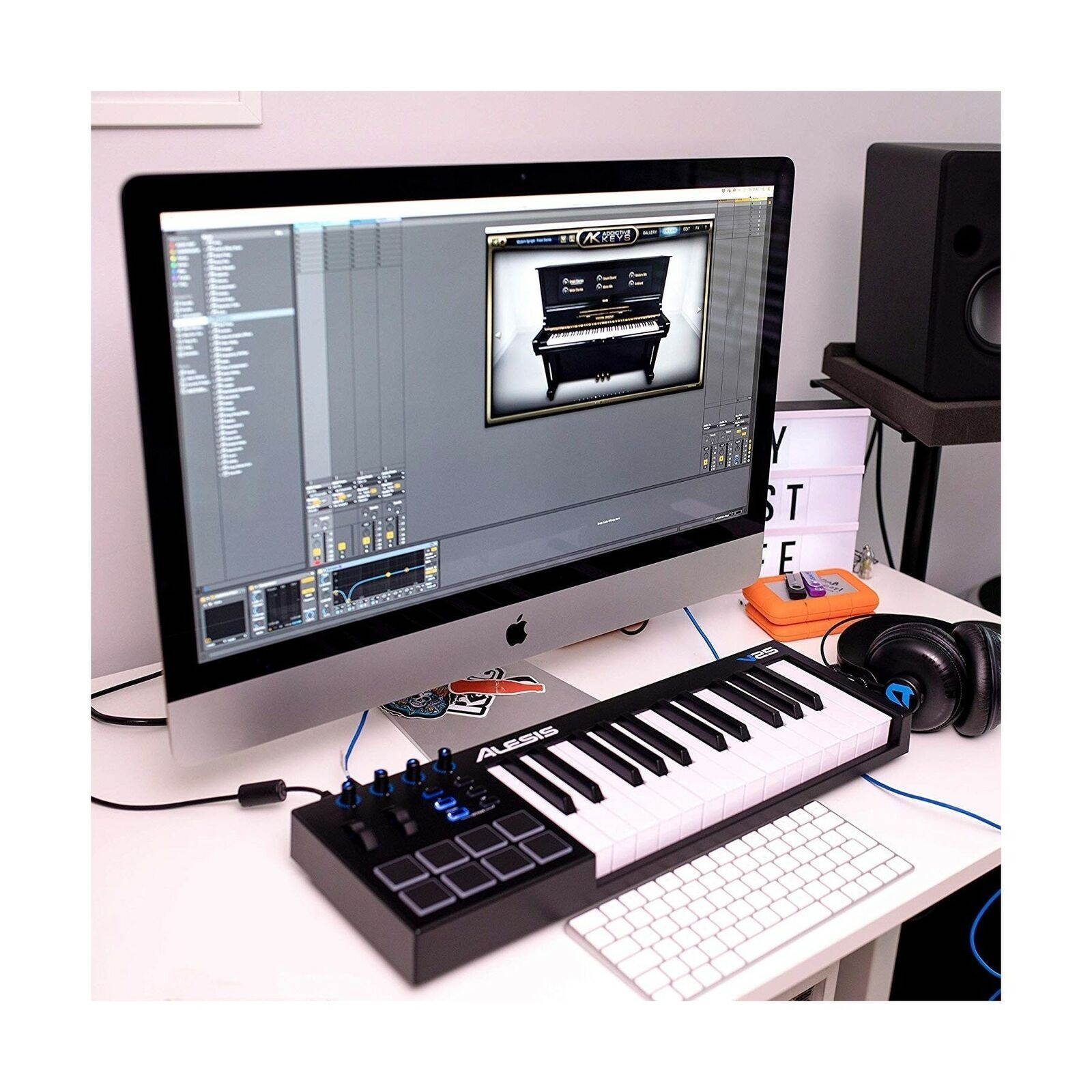 MIDI Controller Bundle | 25 Key USB MIDI Keyboard with 8 Beat Pads, Sustain P...