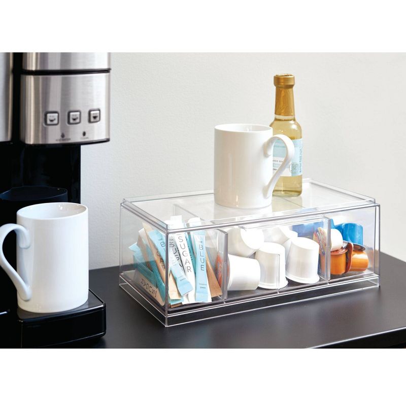 iDESIGN Crisp Tea Storage Organizer Clear