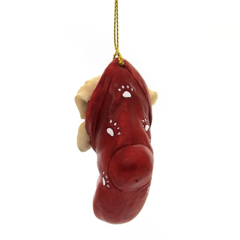 Holiday Ornaments 2.5" Labrador Stocking Yellow Puppy Dog  -  Tree Ornaments