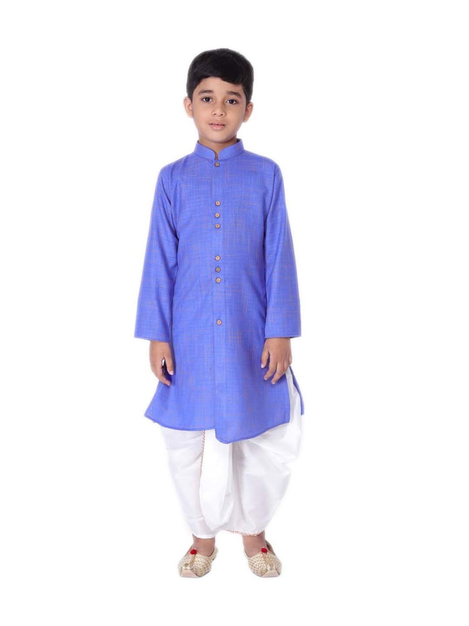 TABARD Kids White Cotton Regular Fit Dhoti