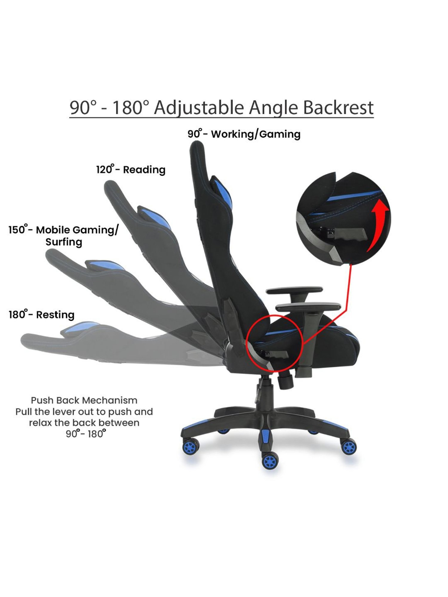 Green Soul Beast Black & Blue PU Leather Gaming Chair