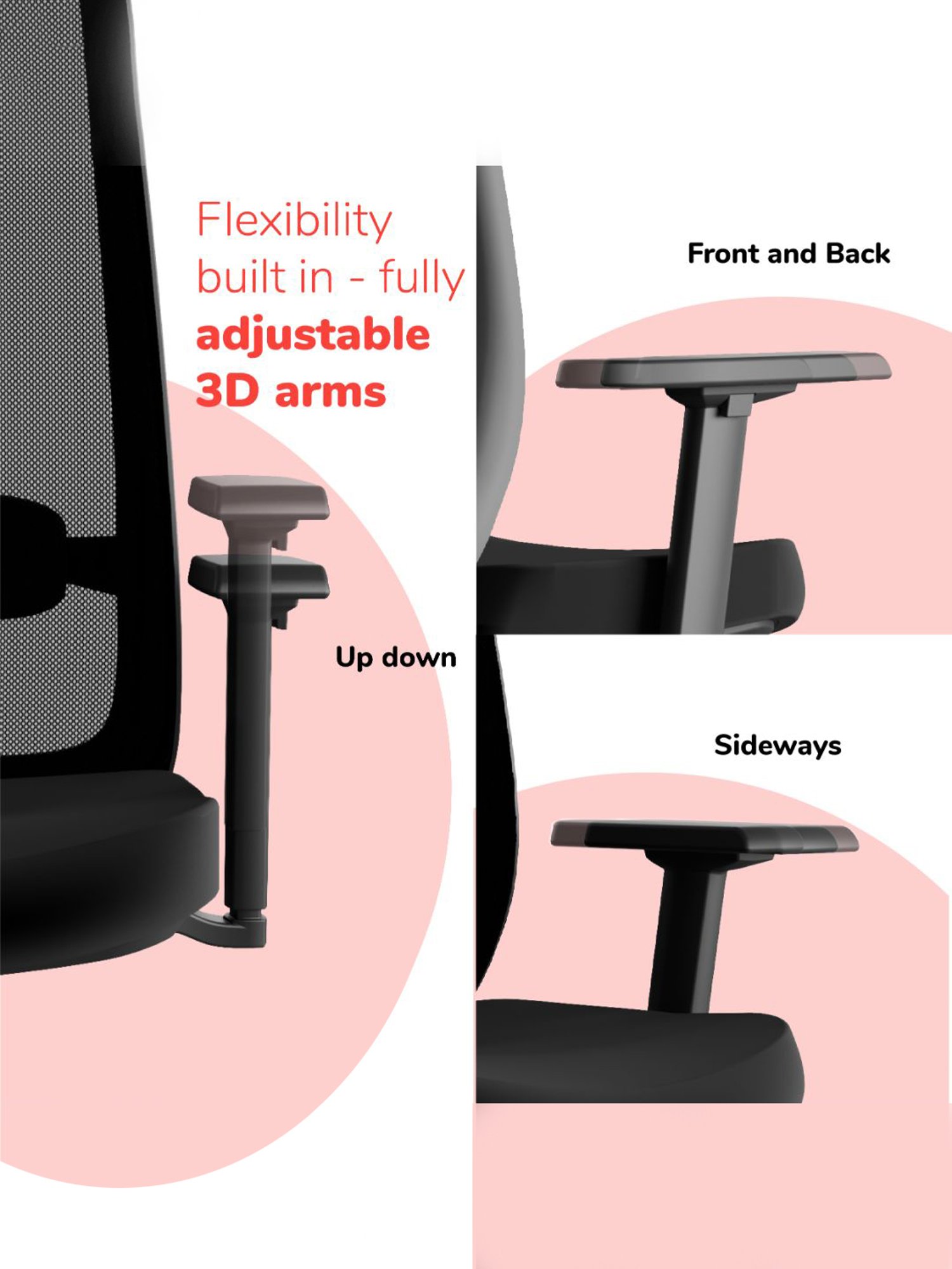 HNI India Fluence Black PU Foam Moveable Armrest Office Desk Chair