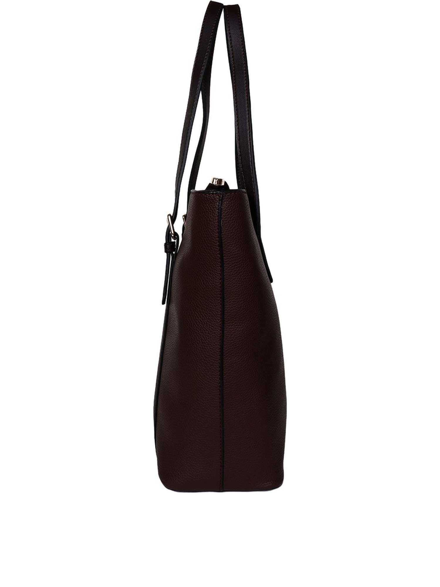 Carlton London Brown Solid Large Tote Handbag