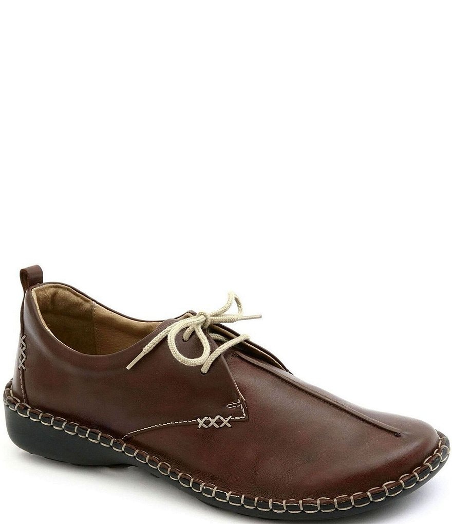 Josef Seibel Lindsay Leather Stitch Detail Lace-Up Loafers