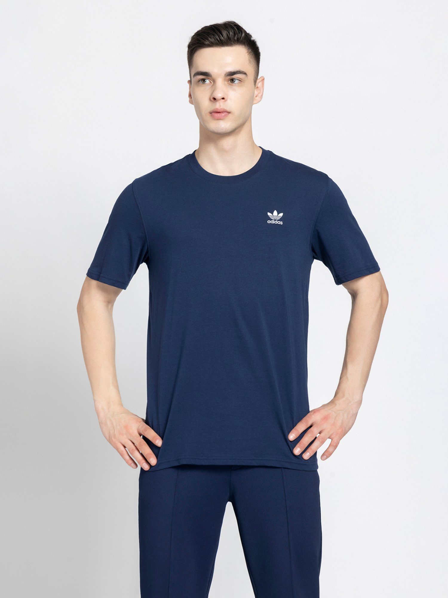 Adidas Originals Essentials Navy Regular Fit Cotton T-Shirt