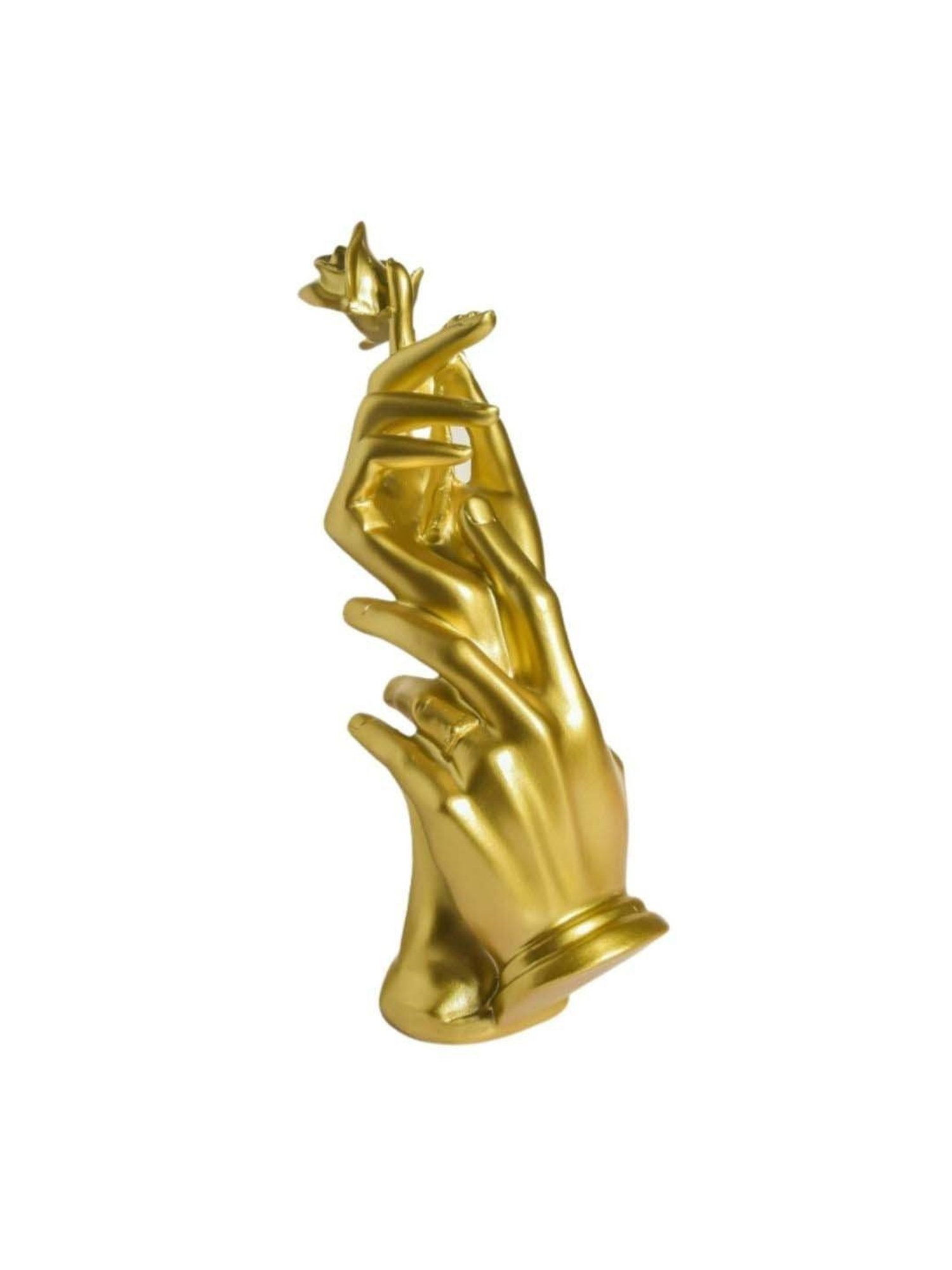 eCraftIndia Golden Handcrafted Engraved Palm Buddha Decorative Showpiece