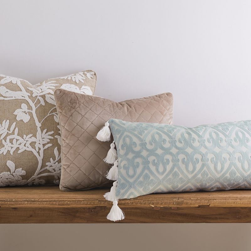 Cozette Embroidered Decorative Pillow Beige - Levtex Home