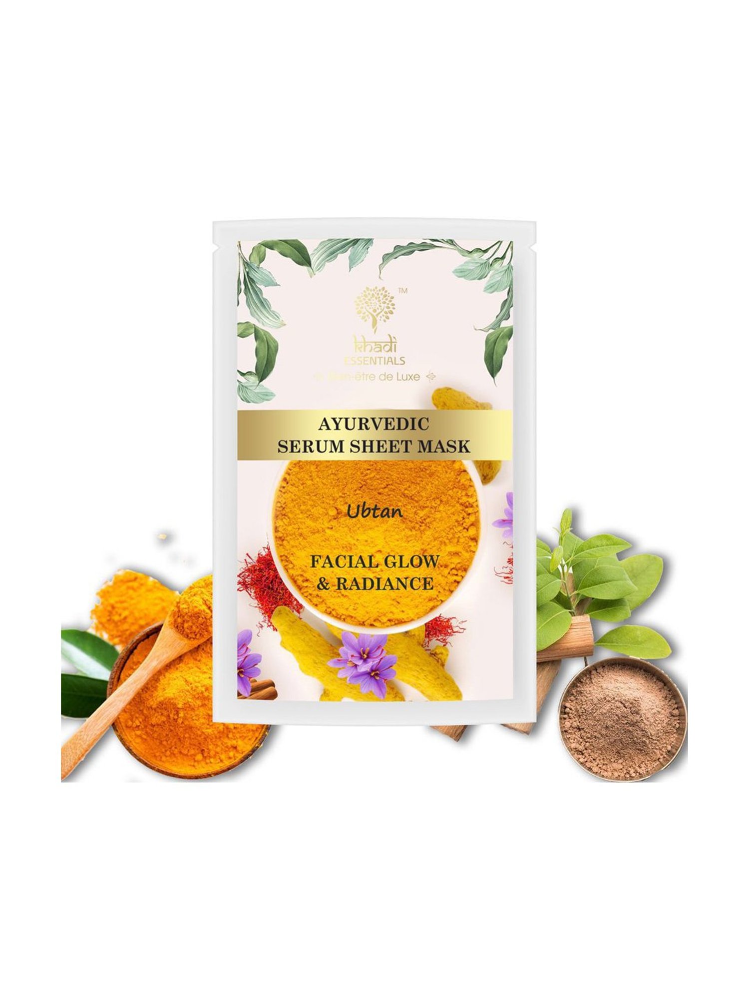 Khadi Essentials Ubtan Ayurvedic Serum Sheet Mask - 20 ml