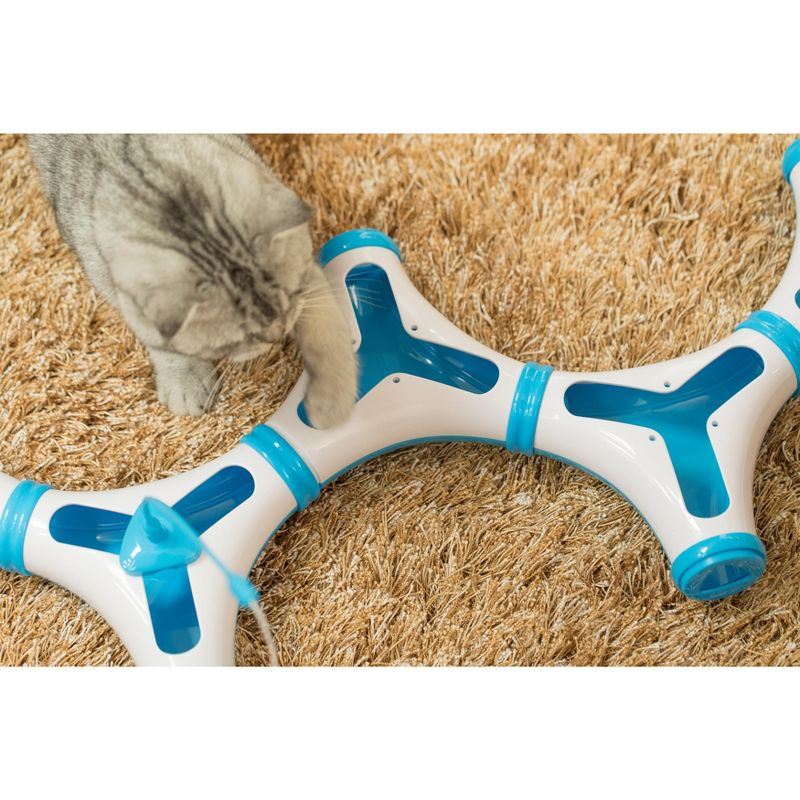 PawsMark Configurable Interactive Cat Toy with Spring Feather Teaser