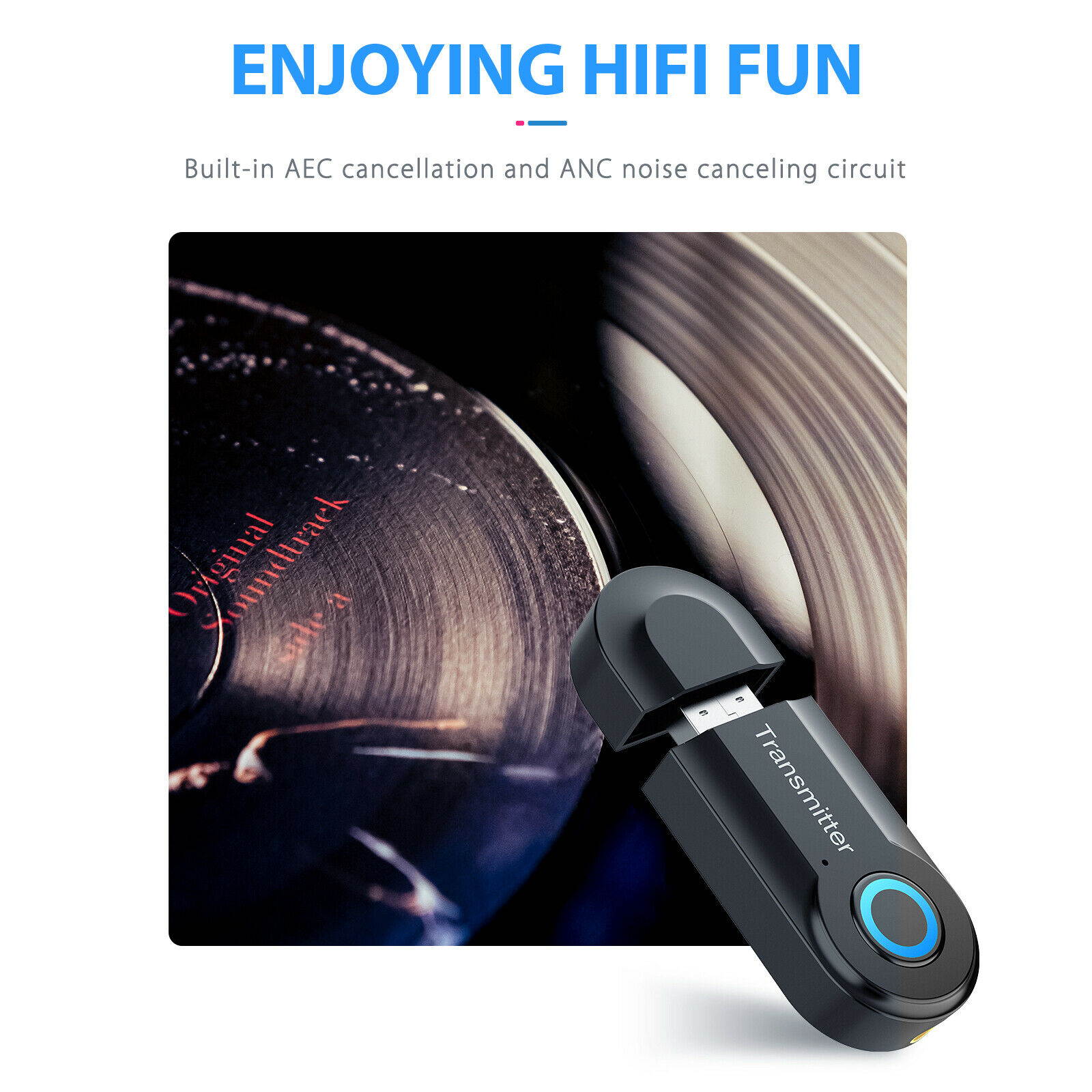 Wireless Bluetooth V5.0 Transmitter For TV Phone PC Stereo Audio Music Adapter