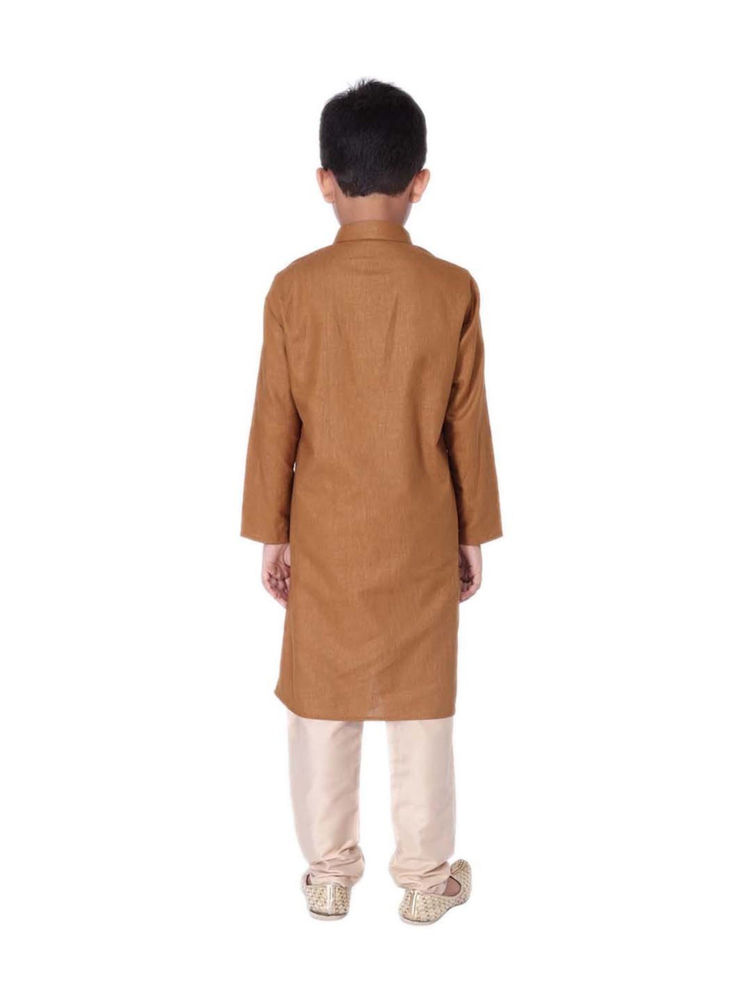 TABARD Kids Brown & Beige Cotton Regular Fit Kurta Set