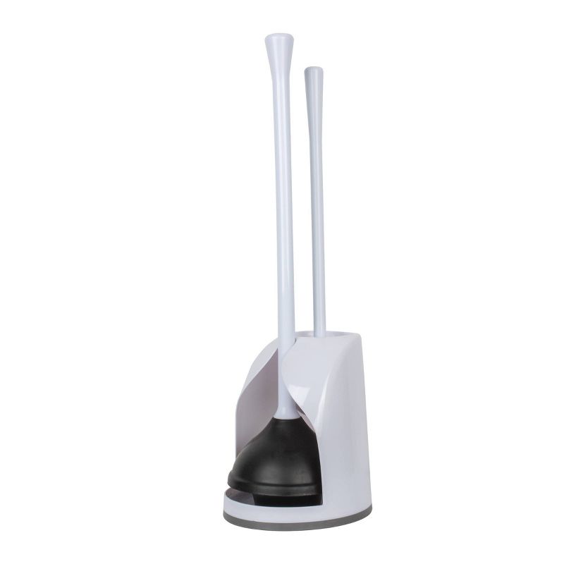 Casabella Combo Bowl Brush and Plunger Set - White