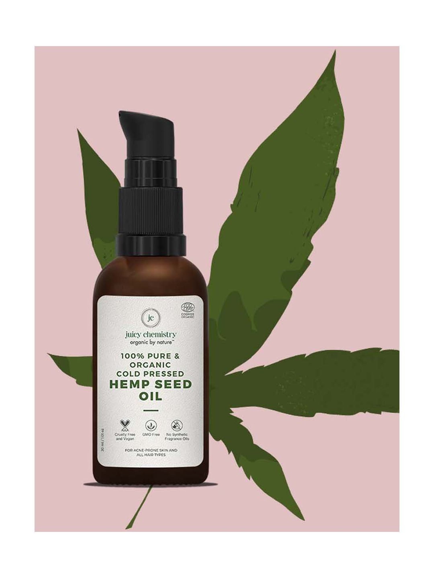 Juicy Chemistry Hemp Seed Cold Pressed Carrier Oil - 30 ml