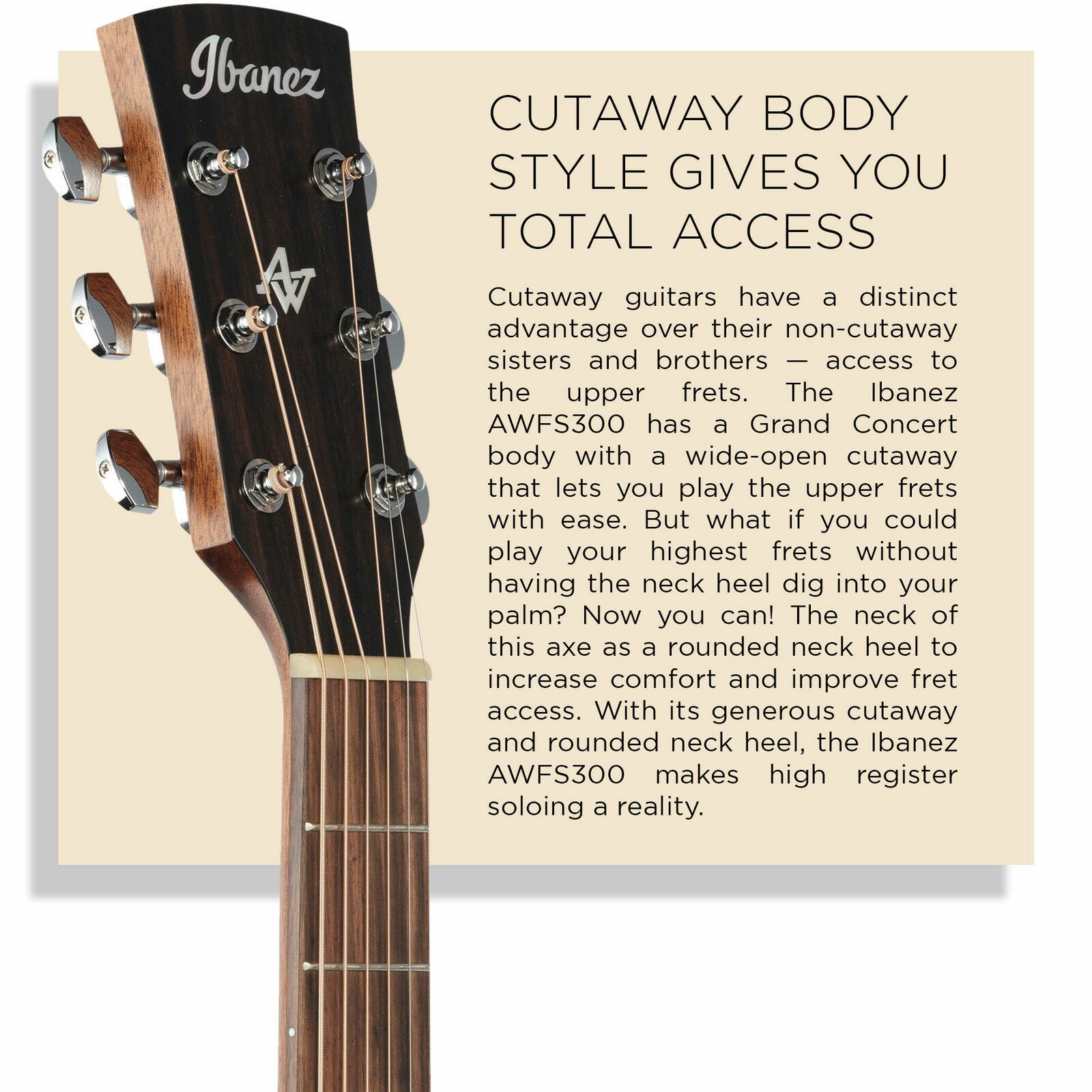 Ibanez AWFS300CE - Open Pore Semi-Gloss Acoustic-Electric Guitar