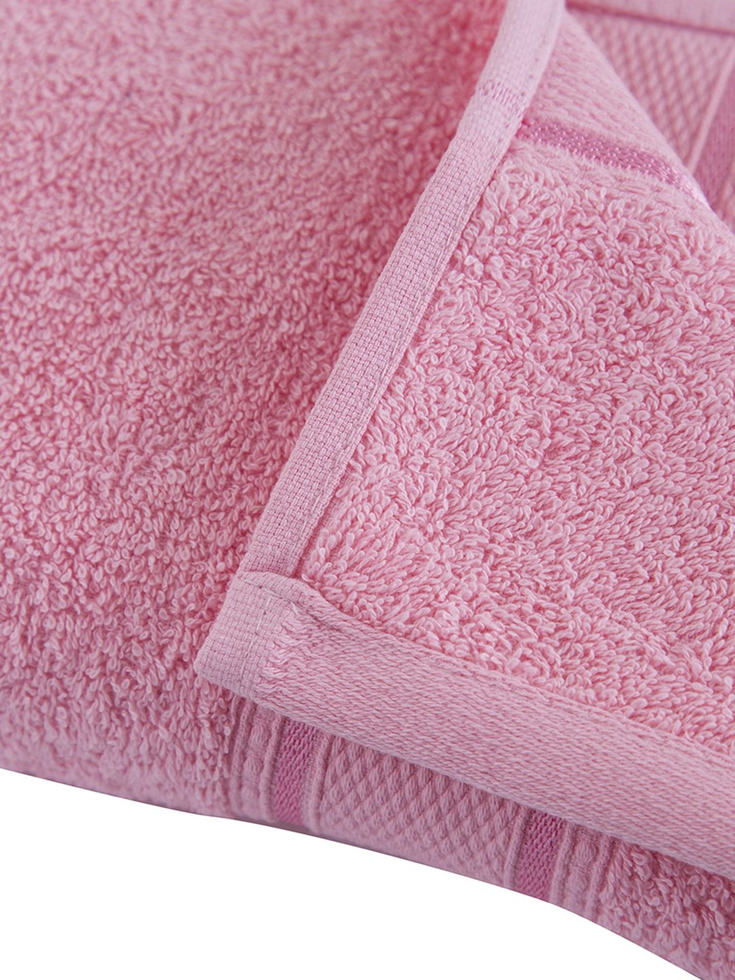 Inhouse Eddie Pink Solid 450GSM Cotton Medium Towel Set by maspar