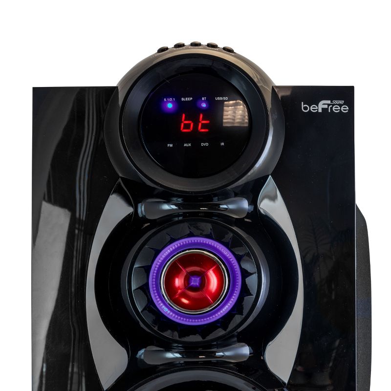 beFree Sound 5.1 Channel Bluetooth Surround Sound Speaker System- Red
