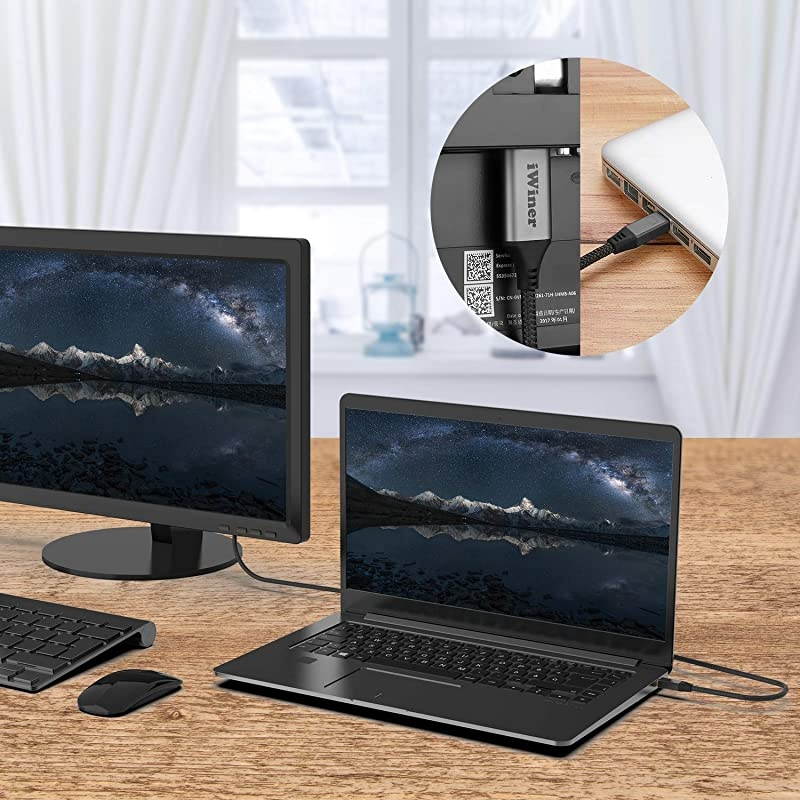 Mini DisplayPort to DisplayPort  6Ft Thunderbolt to Displayport 4K60Hz Bidirectional Displayport to Mini displayport Cable for MacBook AirPro Surface Pro and Other Brand