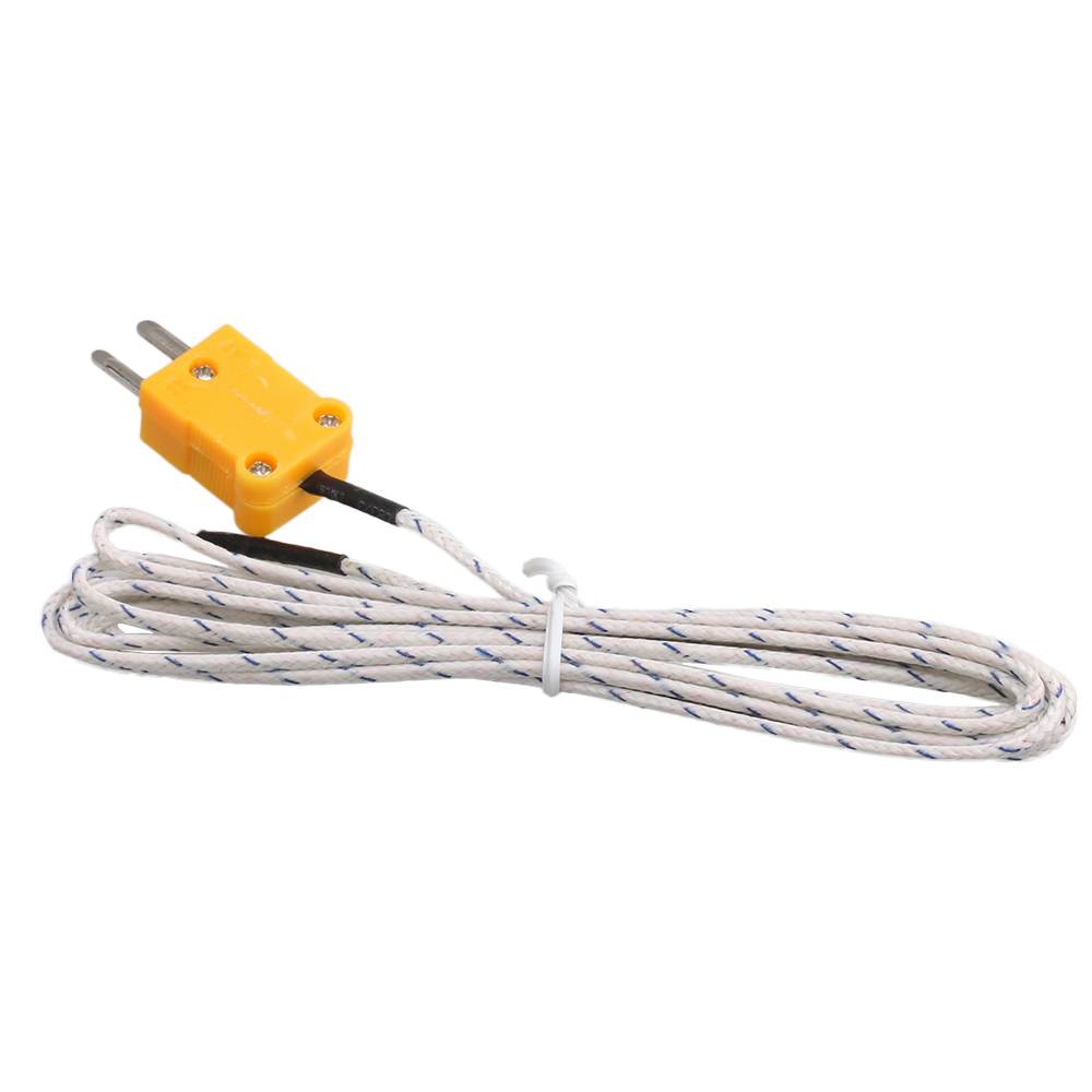 BQLZR 2m Thermocouple 0.66mm Probe Sensors K Type Mini-Connector Fiberglass Cable