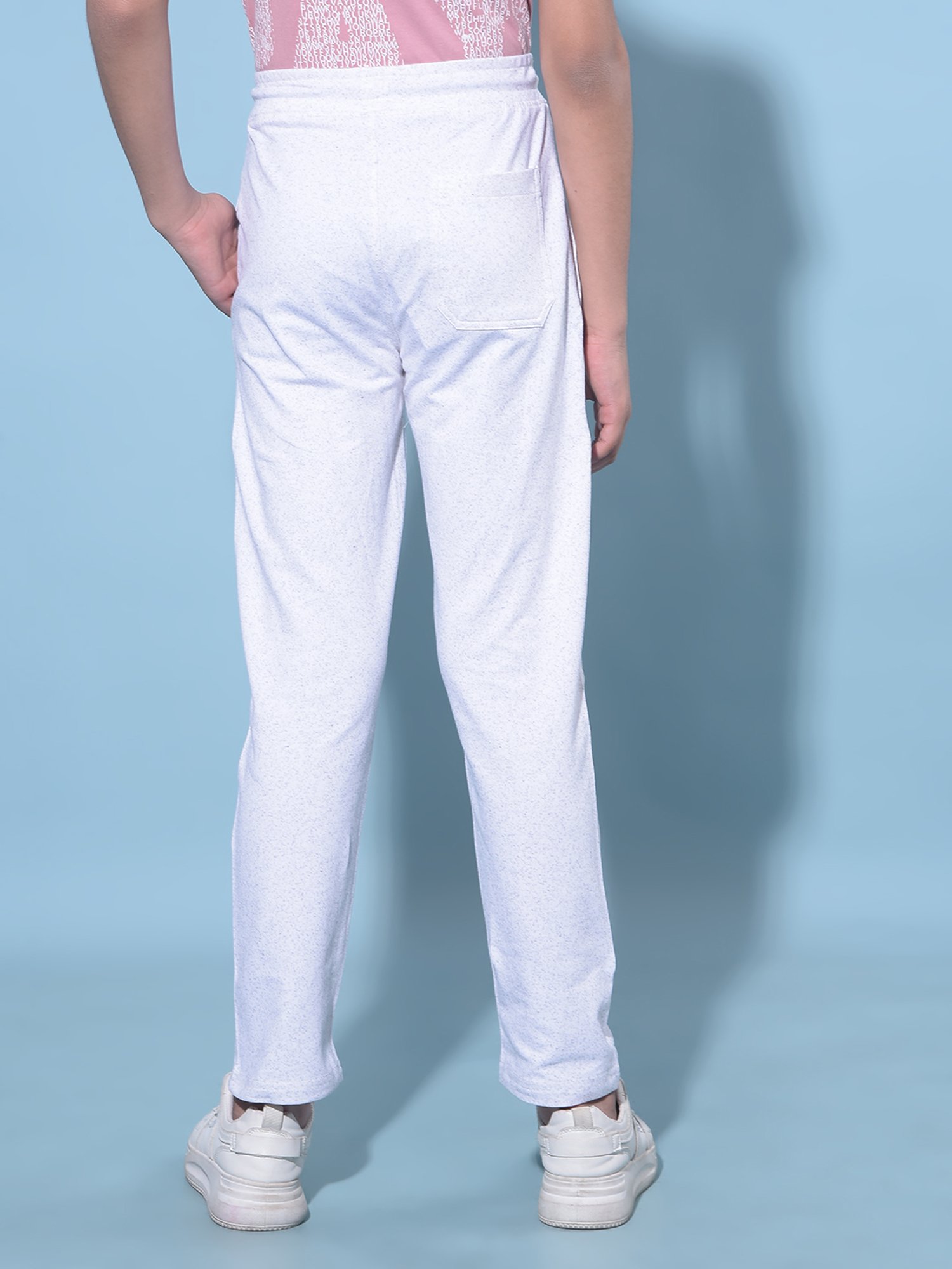 Crimsoune Club Boys White Textured Trackpants