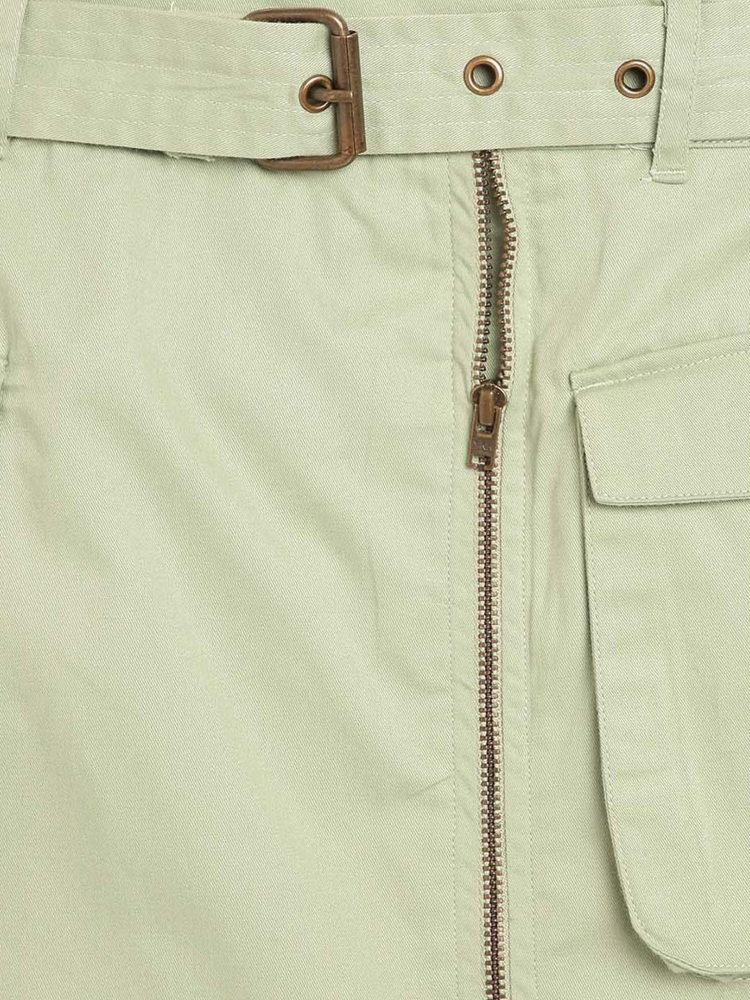 Elle Kids Kids Olive Cotton Regular Fit Skirt