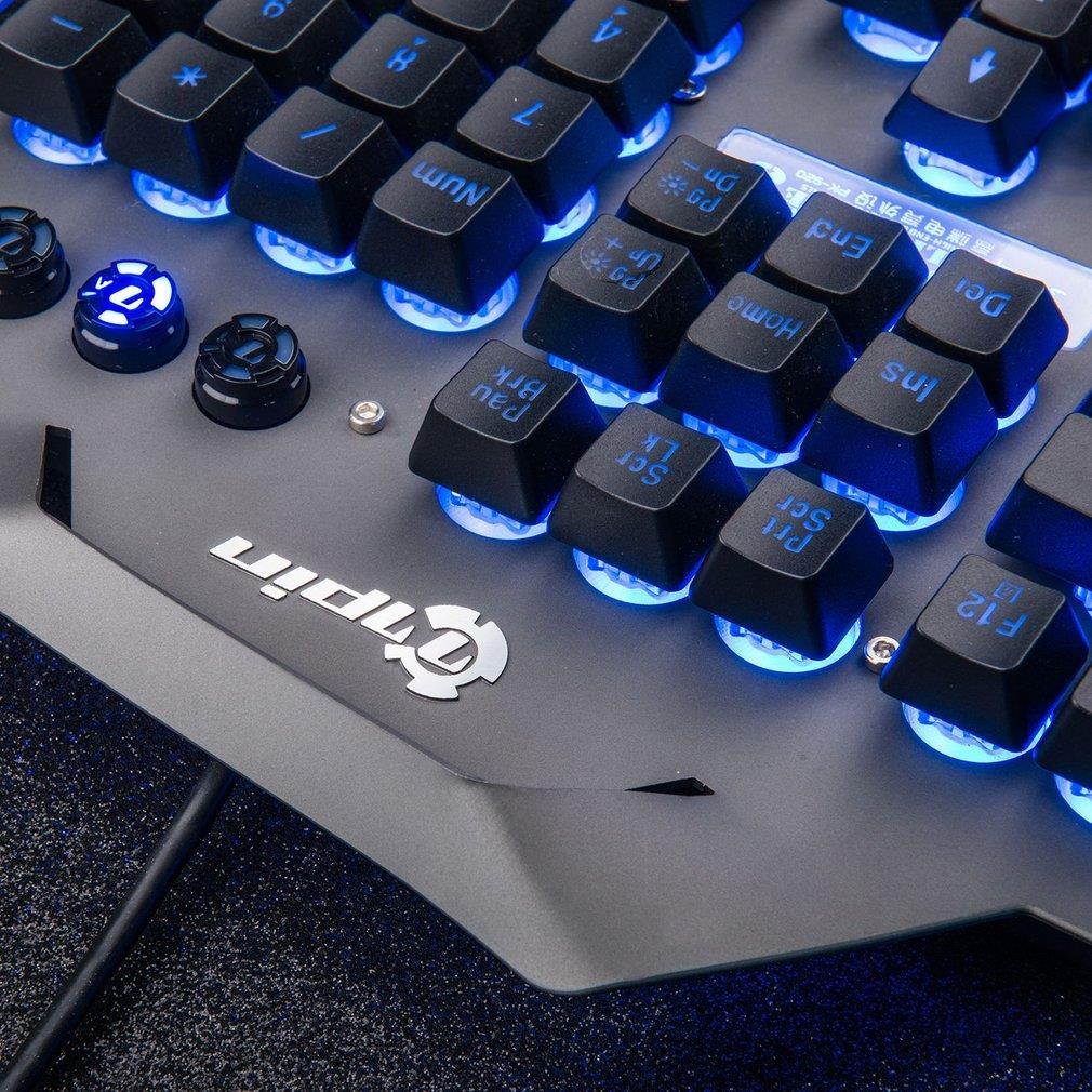 PK820 Membrane Keyboard Aluminum Alloy Panel Backlight Wired Gaming Keyboard