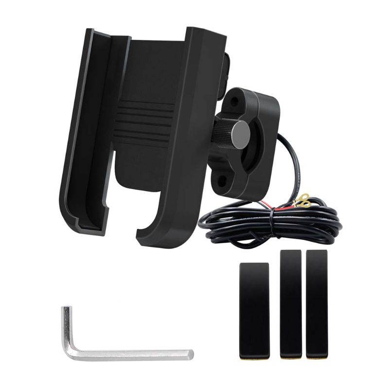 Motorcycle Handlebar Rear Mirror Phone Holder GPS Navigation USB Charger Mount