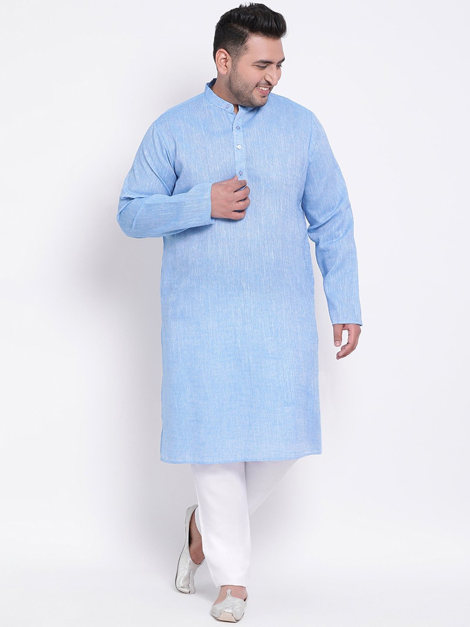 Manthan Fawn & White Regular Fit Kurta