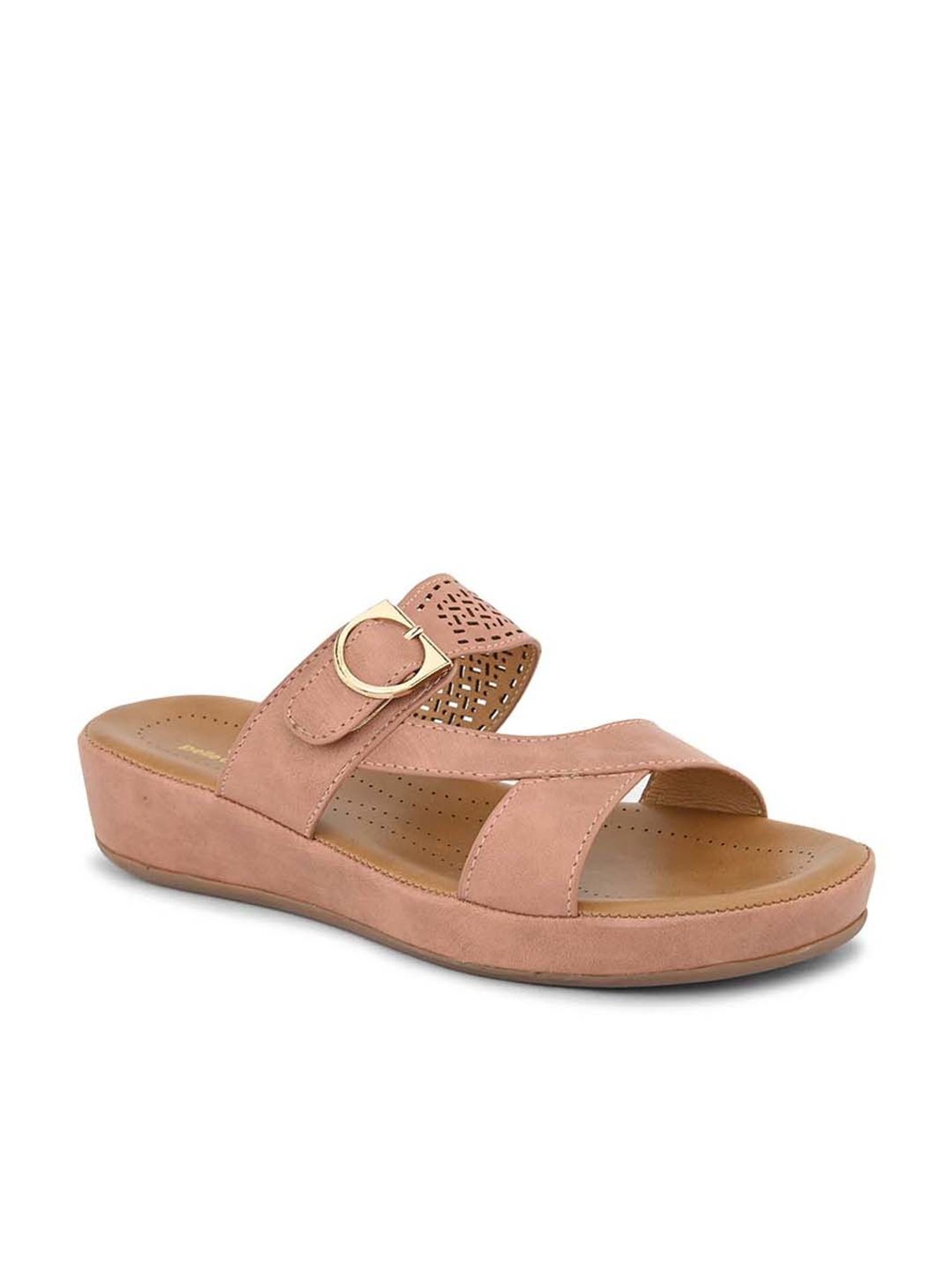 Pelle Albero Women's Peach Casual Wedges