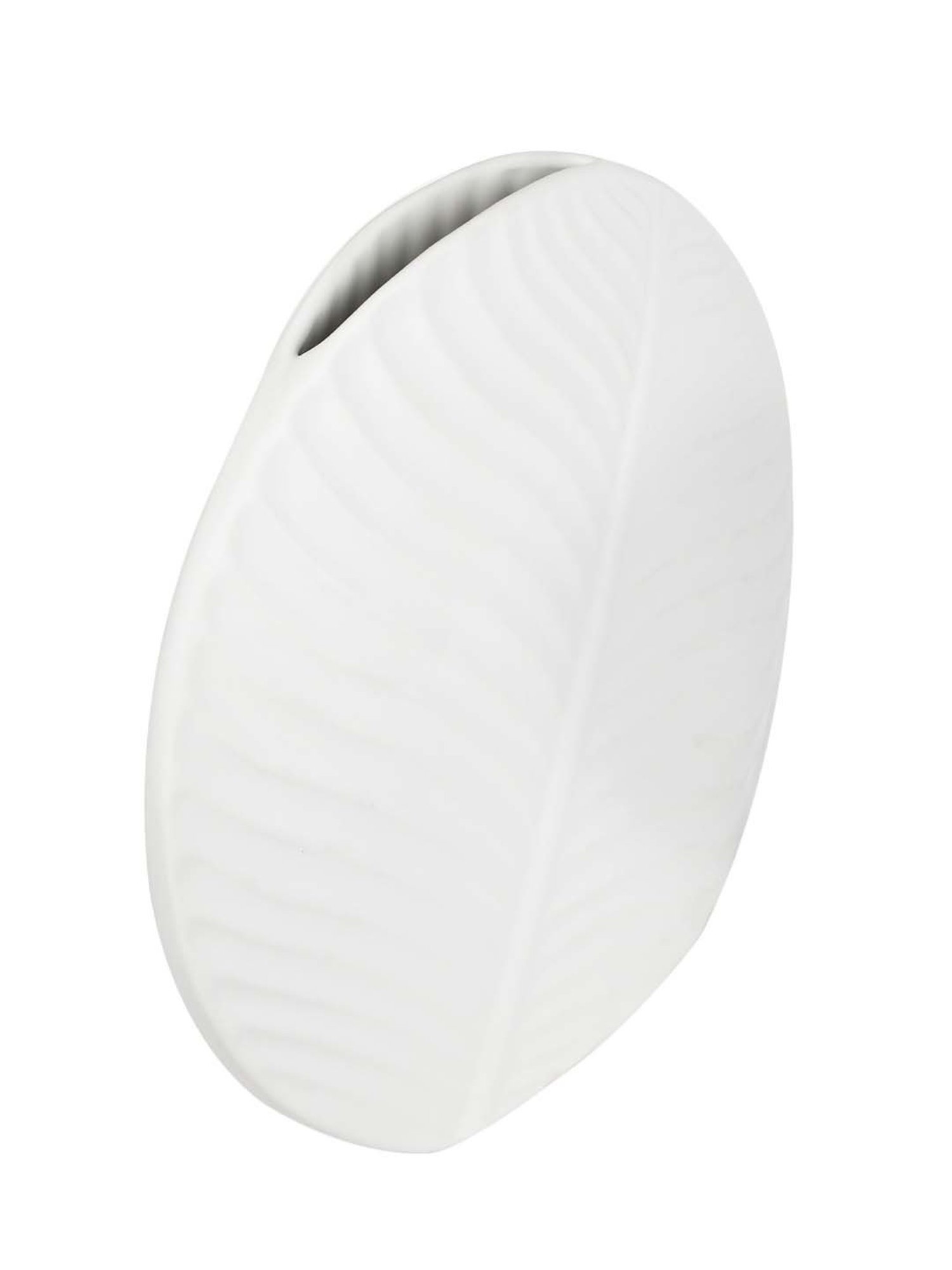 TAYHAA White Ceramic Leaf Shape Vase
