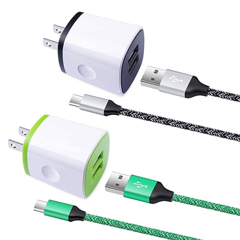 C Charging Block USB C Phone Charger 6 ft Rapid Dual USB Travel Wall Charger Box Cube with C Charging Cord 4Pack Compatible with Samsung Galaxy S10 S9 S8 Plus Note 9 8Nexus 6P 5XLG Stylo 4