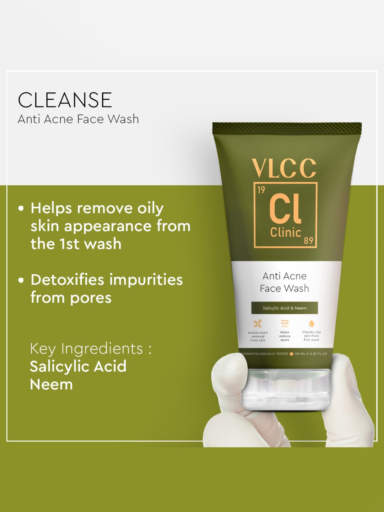 VLCC Clinic Anti Acne Face Wash & ProBright Macrofilm Clay Mask Combo