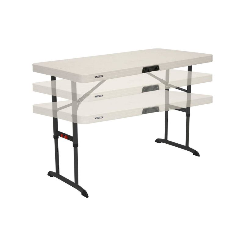 4' Adjustable Height Table Almond - Lifetime