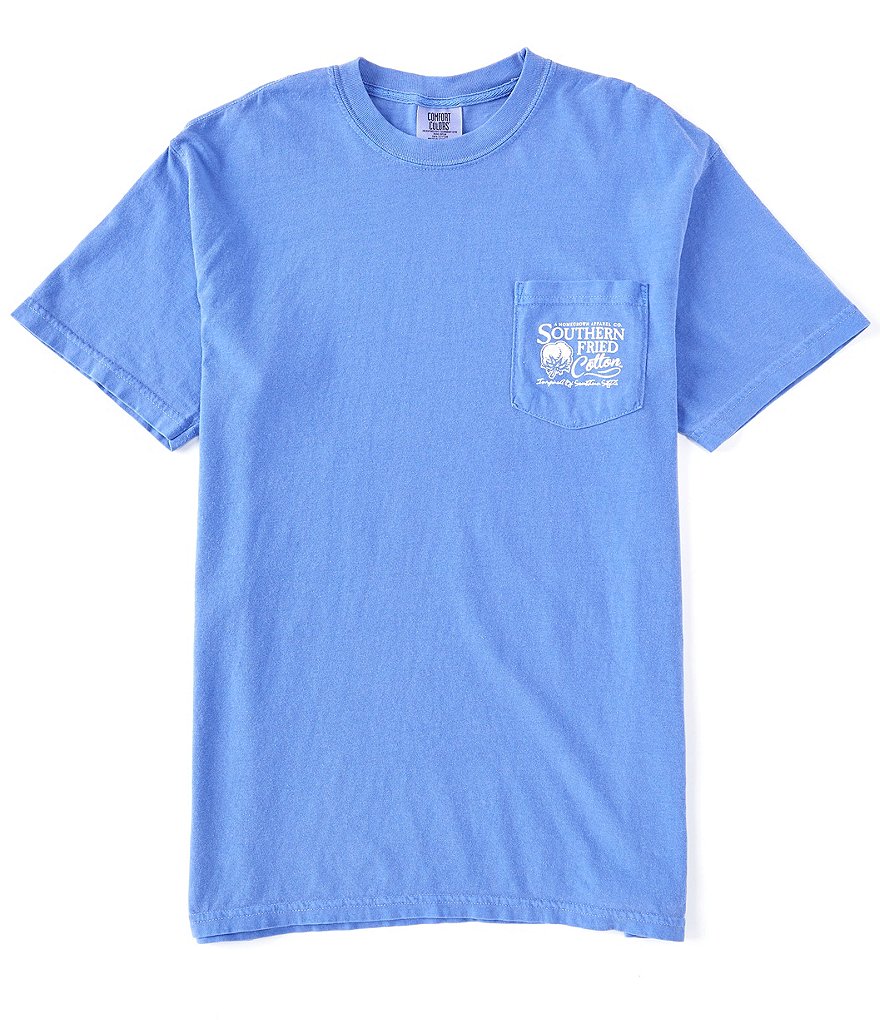 Southern Fried Cotton Men's Bass Fishin Short-Sleeve Pocket Graphic Tee