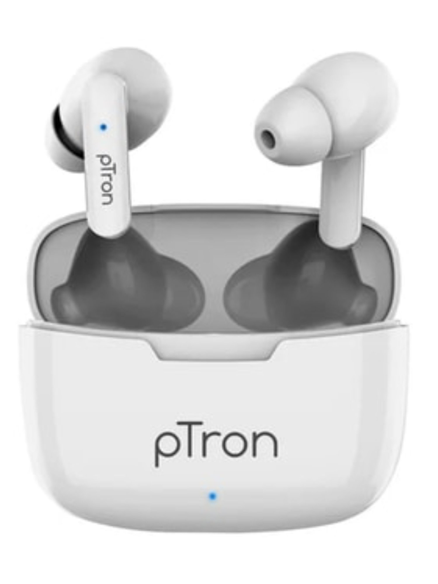PTron Bassbuds Duo Bluetooth 5.1 Wireless Earbuds Stereo Audio Touch Control (White)
