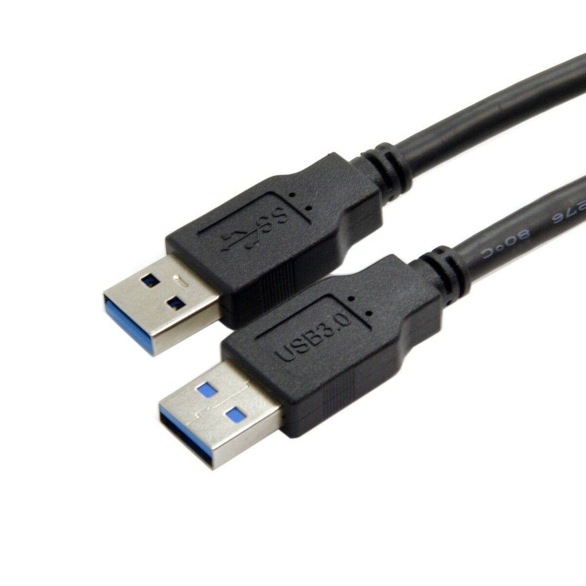 Dual USB 3.0 Male to Female Extension Data and Power Charge Cable with Waterproof Shell Mount Black 2m