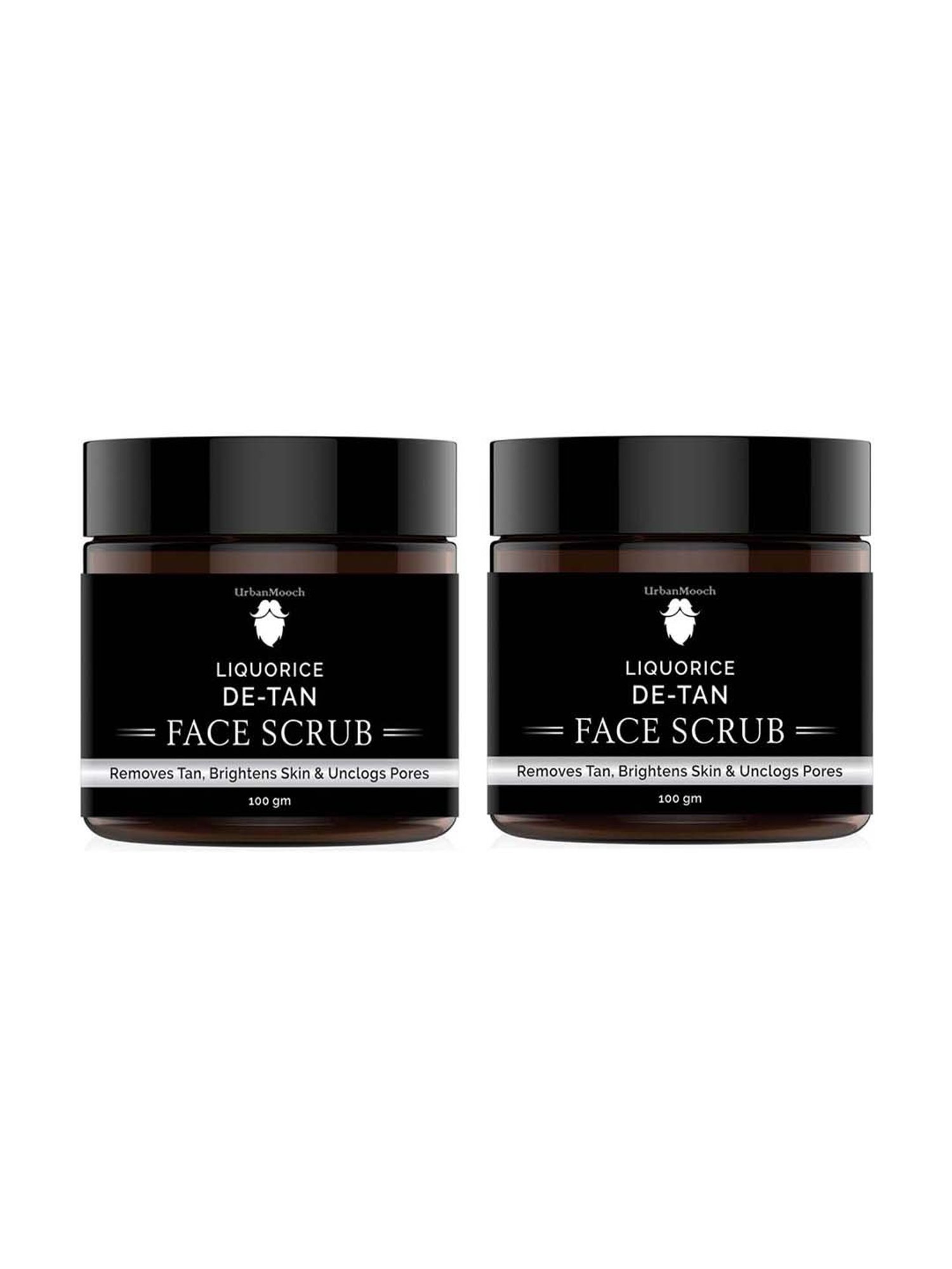 UrbanMooch Liquorice De-Tan Face Scrub Lightening & Brightening Pack of 2 - 200 gm