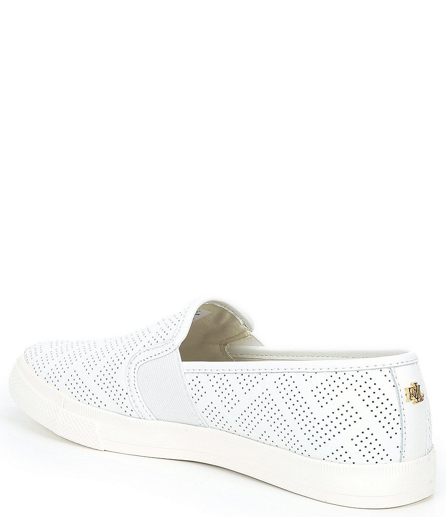 Lauren Ralph Lauren Jinny Perforated Leather Slip-On Sneakers