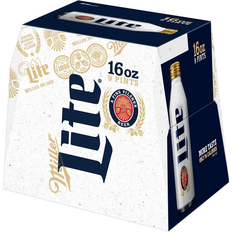 Miller Lite Beer - 9pk/16 fl oz Aluminum Bottles