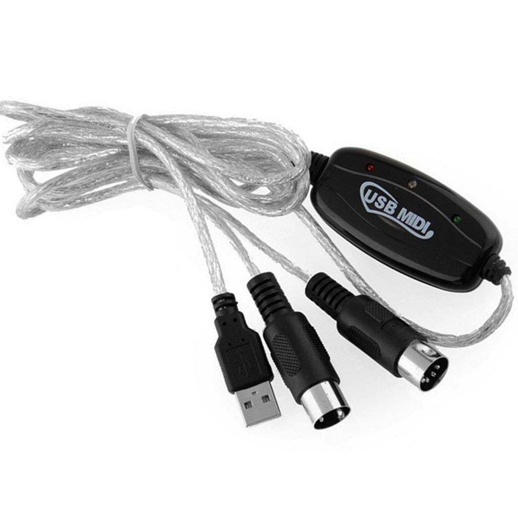 USB IN-OUT MIDI Interface Cable PC to Music Keyboard Converter Adapter Cord