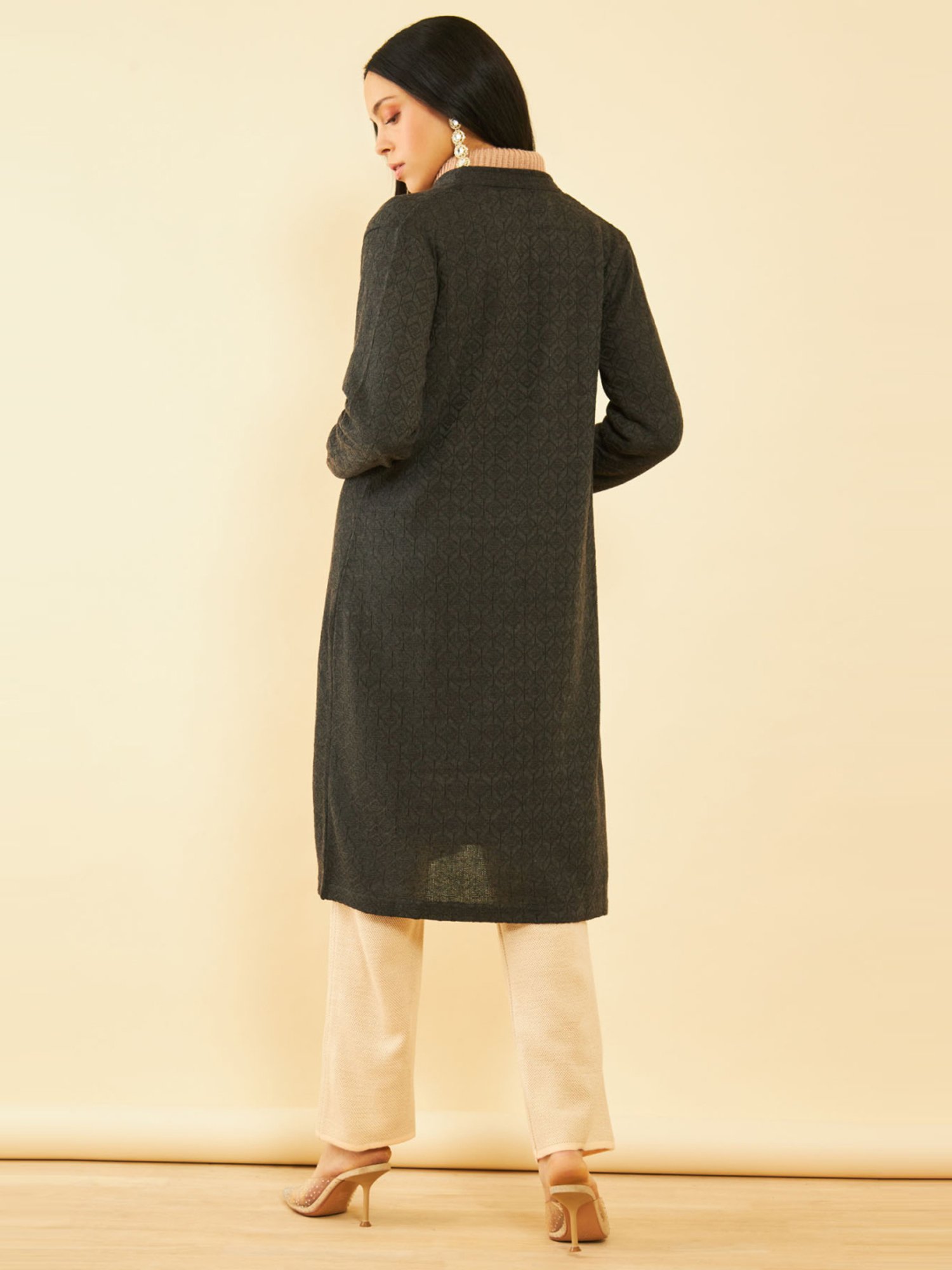 Soch Grey Printed Shrug