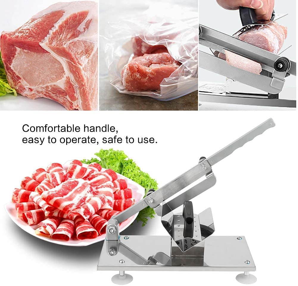 TFCFL 0.3mm-15mm Manual Stainless Steel Meat Slicer Beef Mutton Roll Food Slicer Machine Kitchenware for Home Cooking Kit