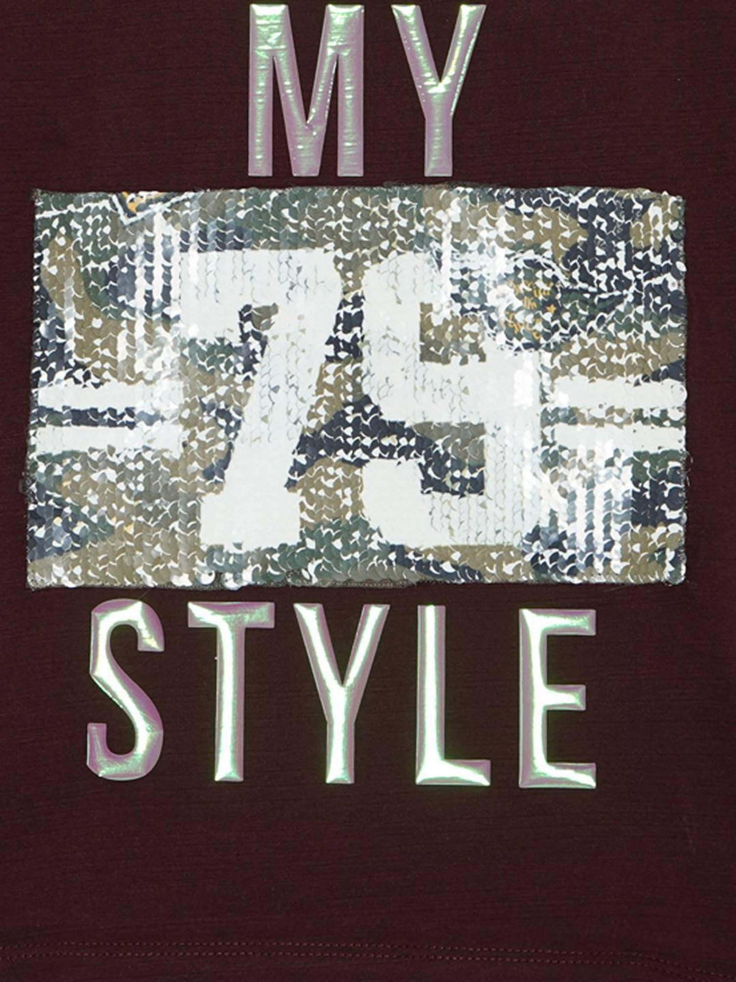 ZIAMA Kids Wine Embellished Top