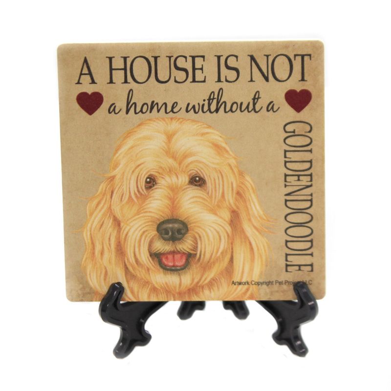 Animal 4.0" Goldendoodle Cork Back Coaster Easel Sjt Enterprises  -  Coasters