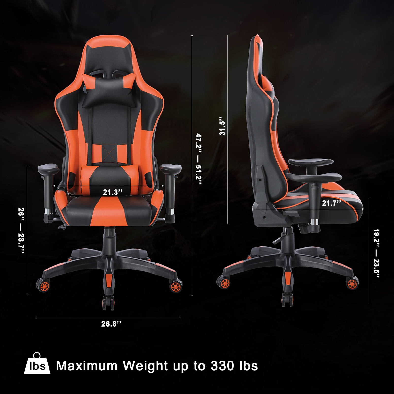 YOUTHUP Racing Style Gaming Chair Adjustable Ergonomic Computer Desk Chair,PU Leather Racing Reclining Swivel High Back Chair with Headrest and Lumbar Support,Pink