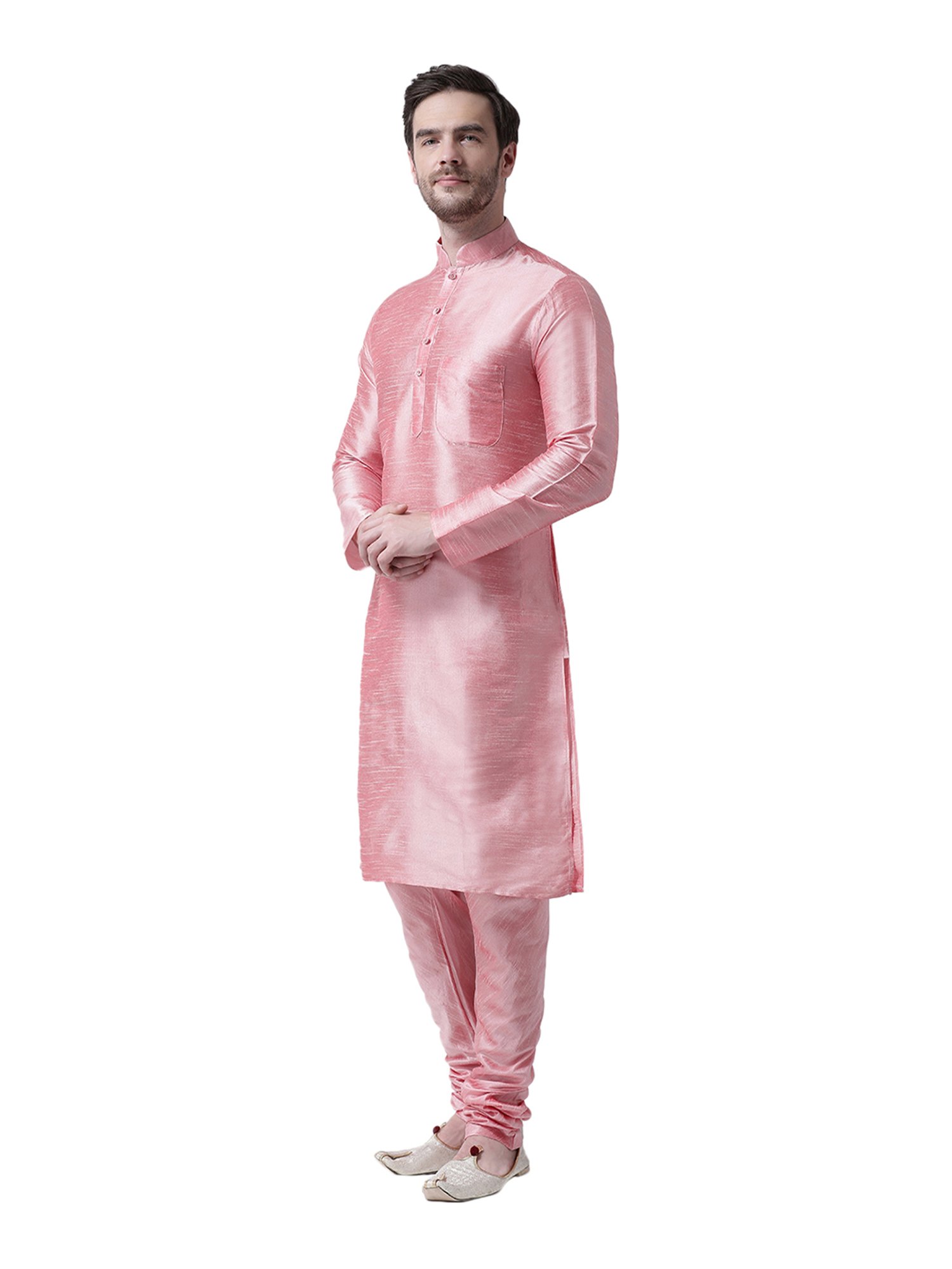 SG LEMAN Peach Kurta Bottom Set